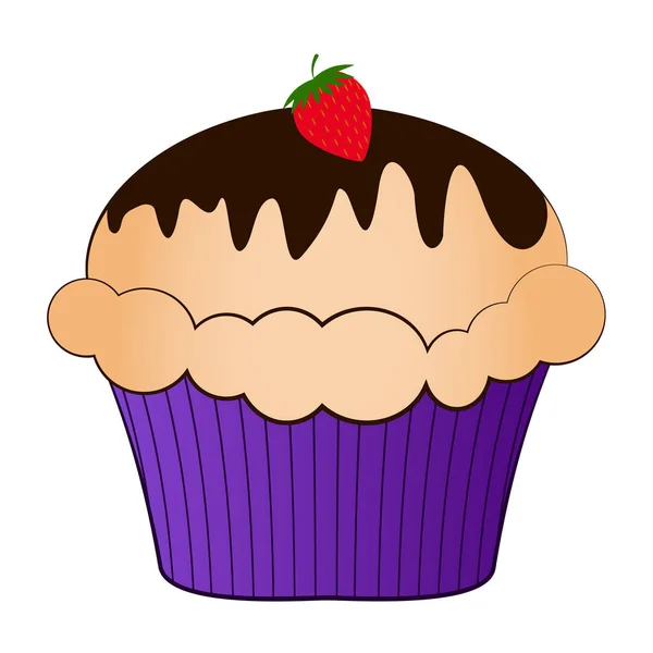 Isolierte Cupcake Illustration — Stockvektor