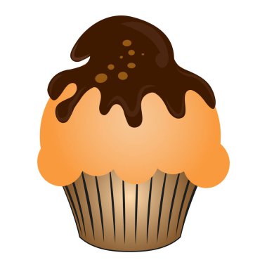 İzole cupcake illüstrasyon