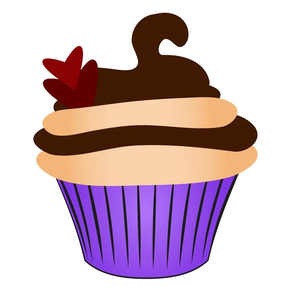 Elszigetelt cupcake illusztráció — Stock Vector