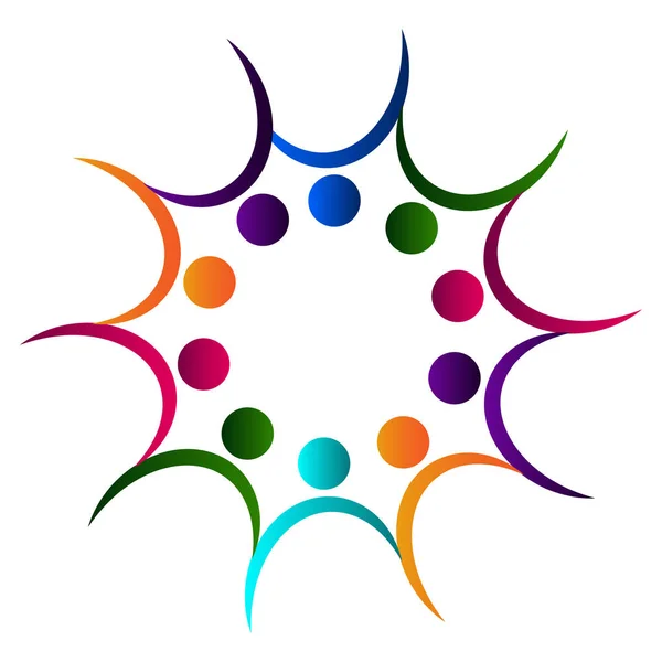 孤立したチームワーク ロゴ — ストックベクタ