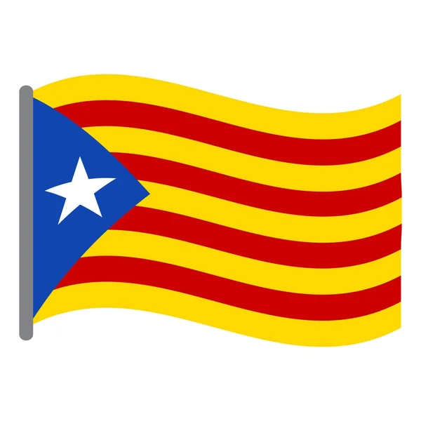 Drapeau isolé de Catalogne — Image vectorielle