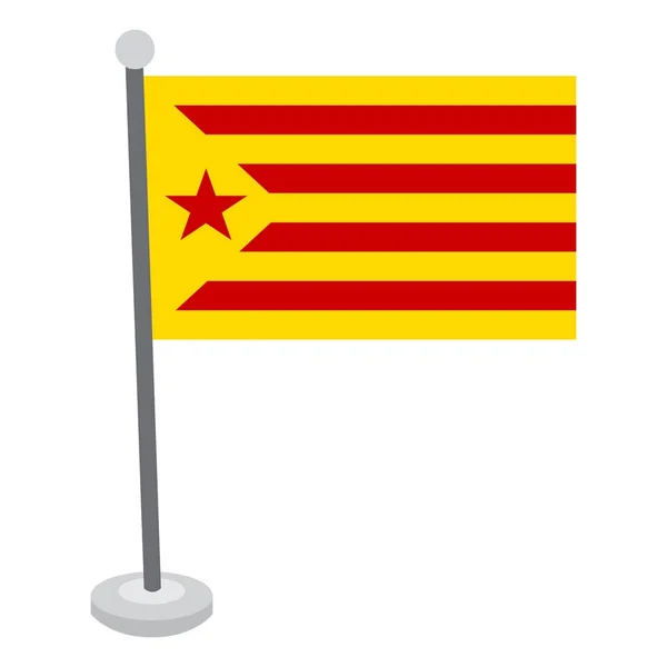 Drapeau isolé de Catalogne — Image vectorielle