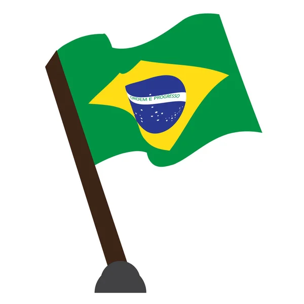 Geïsoleerde vlag van Brazilië — Stockvector