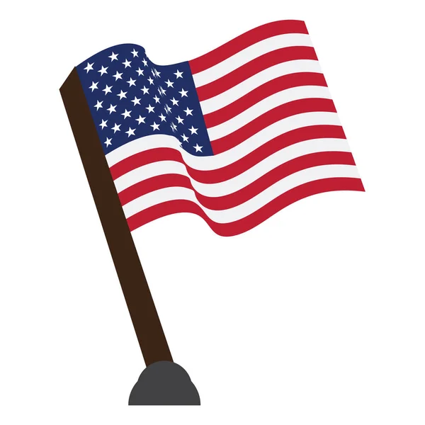 Drapeau isolé des États-Unis — Image vectorielle