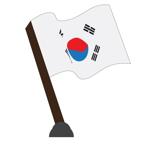 İzole Güney Kore bayrağı — Stok Vektör