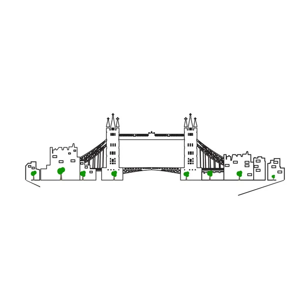 Izolované londýnské panoráma — Stockový vektor