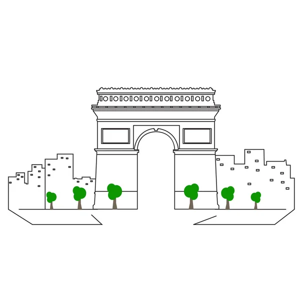 Paysage urbain isolé de Paris — Image vectorielle