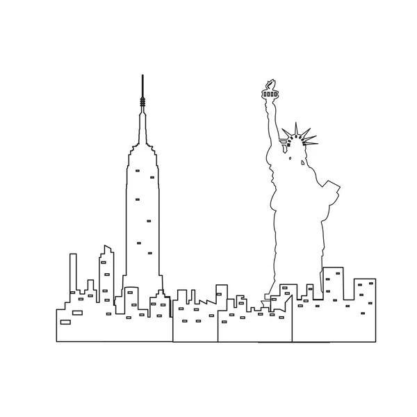 Paysage urbain de New York — Image vectorielle