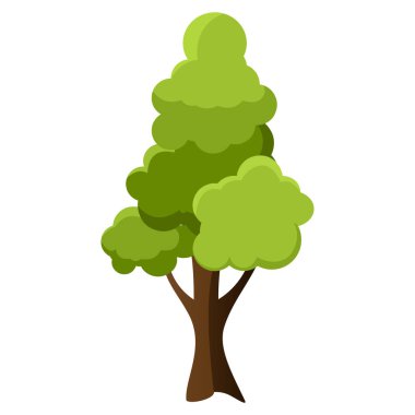 İzole ağaç illüstrasyon