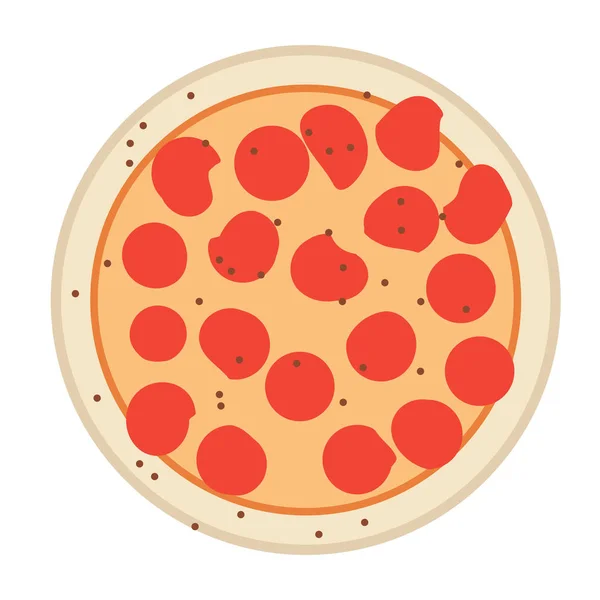 Ilustración de pizza aislada — Vector de stock