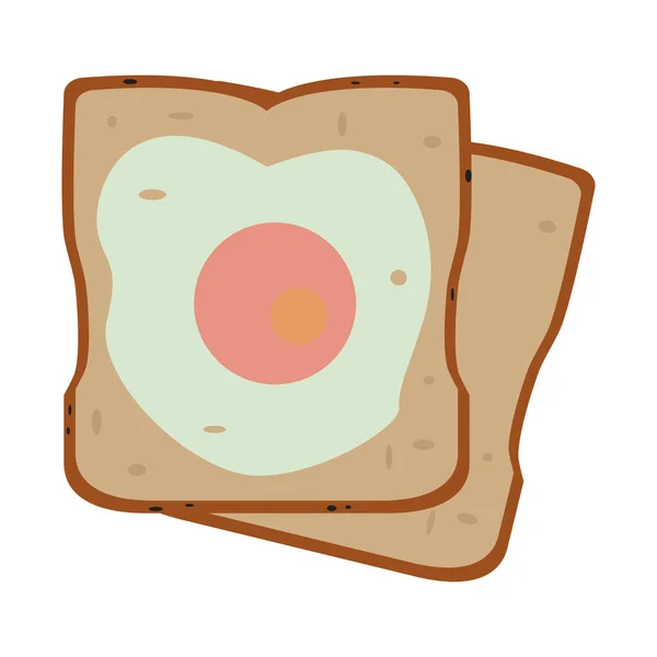 Panes tostados con huevo — Vector de stock