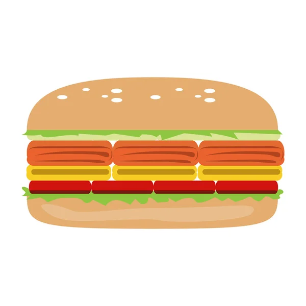 Ilustrație sandwich izolată — Vector de stoc