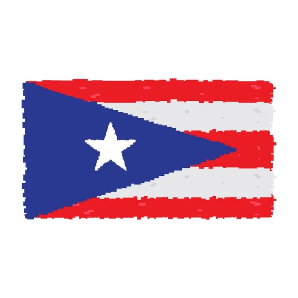Bandera Pixelada de Puerto Rico — Vector de stock