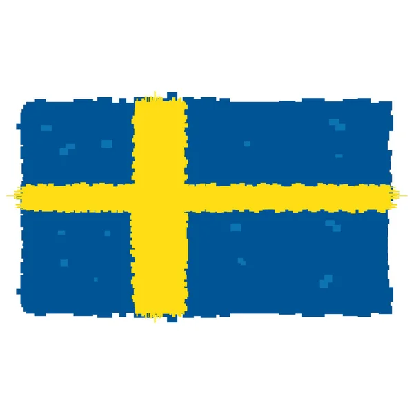 İsveç bayrağı pixelated — Stok Vektör