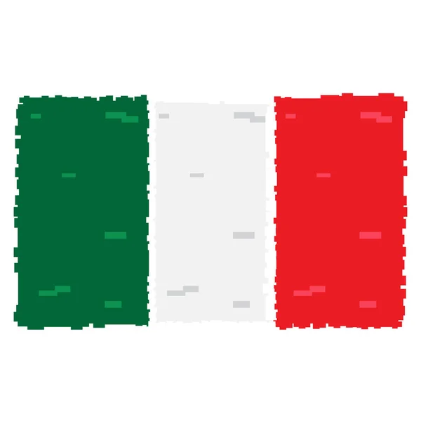 Bandera pixelada de Italia — Archivo Imágenes Vectoriales