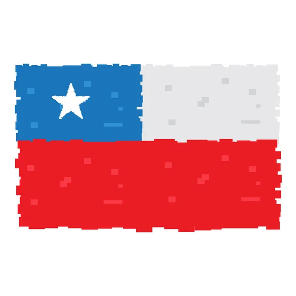 Bandiera Pixelated del Cile — Vettoriale Stock