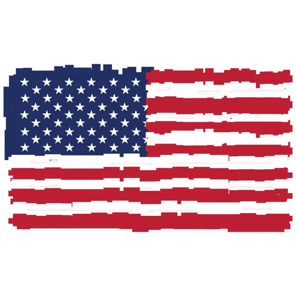 Pixelated flag of The United States of America — Stock Vector