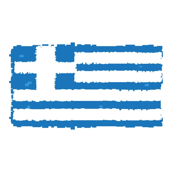 Bandeira pixelada de Greece — Vetor de Stock