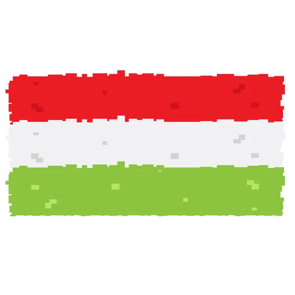 Bandeira pixelada de Hungary —  Vetores de Stock