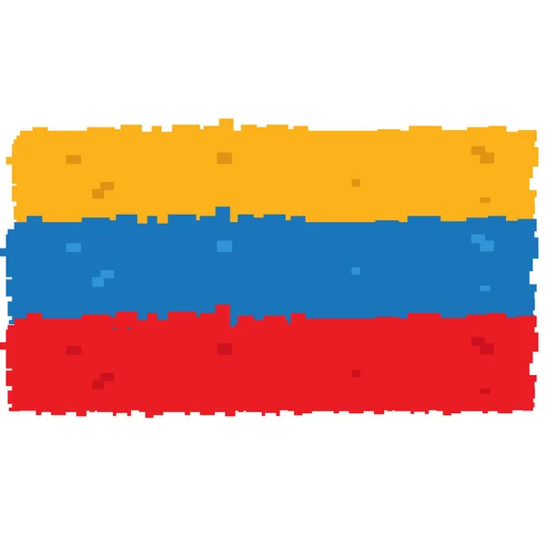 Verpixelte Flagge Kolumbiens — Stockvektor