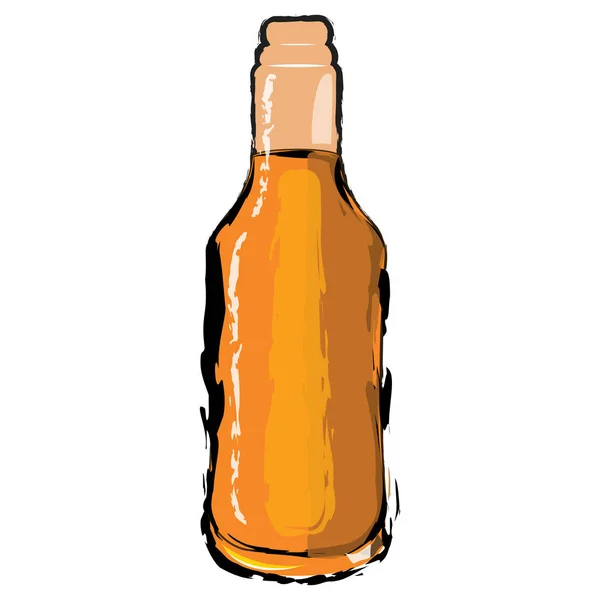 Garrafa de cerveja isolada — Vetor de Stock