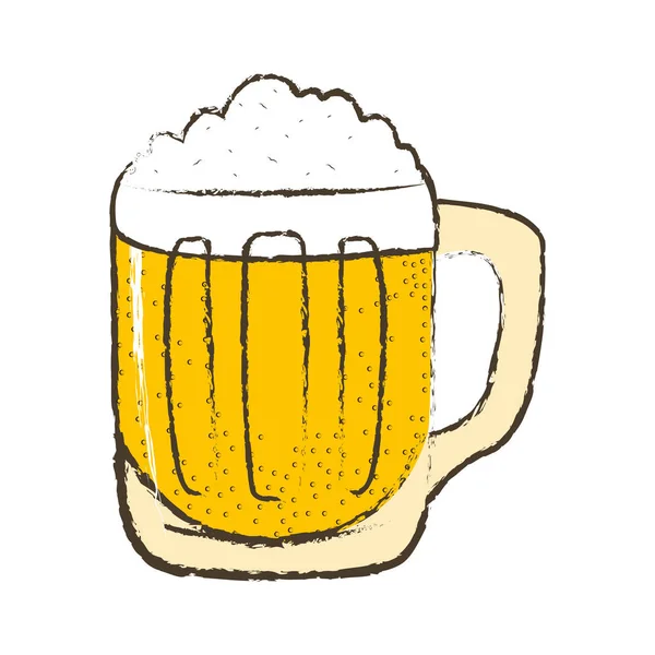 Tasse de bière avec mousse — Image vectorielle