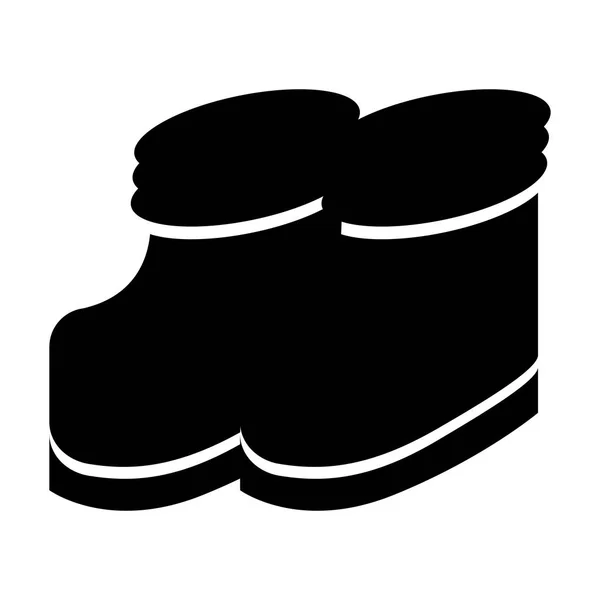 Zimní boty silhouette — Stockový vektor