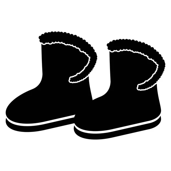 Winter boots silhouette — Stock Vector