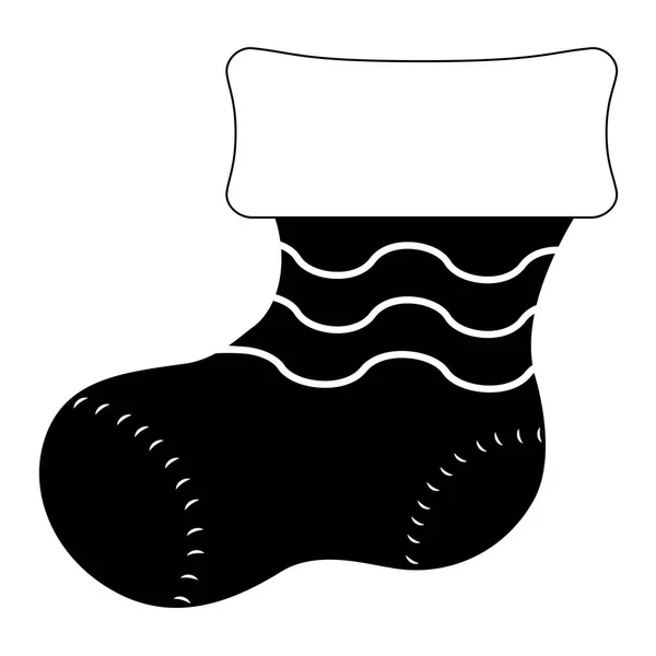 Christmas sock silhouette — Stock Vector