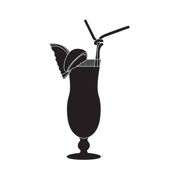 Geïsoleerde cocktail silhouet — Stockvector