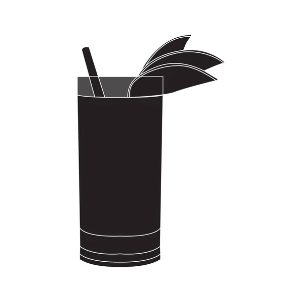 Geïsoleerde cocktail silhouet — Stockvector