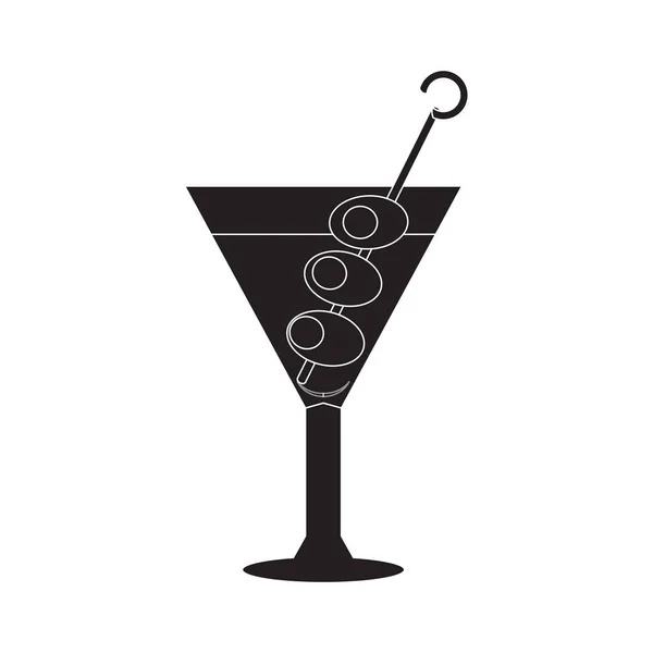 Isolerade cocktail siluett — Stock vektor