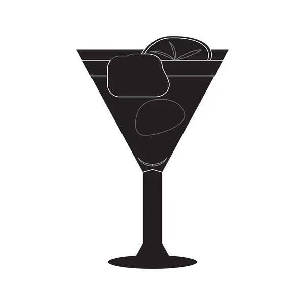 Isolated cocktail silhouette — Stock Vector