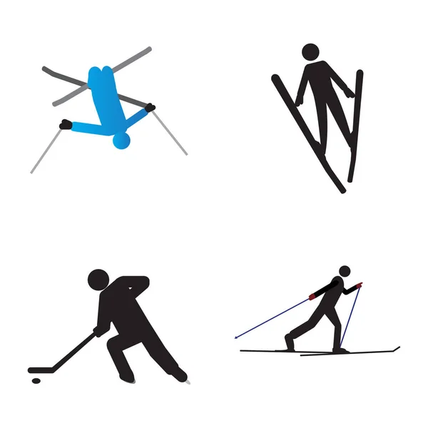 Set of winter sport symbols — Stock Vector