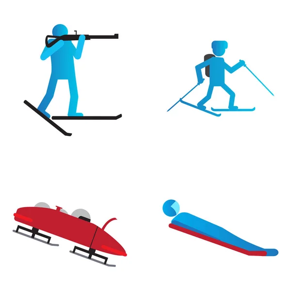 Набір зимових спортивних символів — стоковий вектор