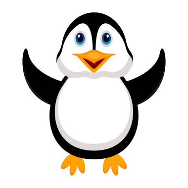 İzole sevimli penguen