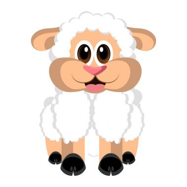 İzole sevimli koyun