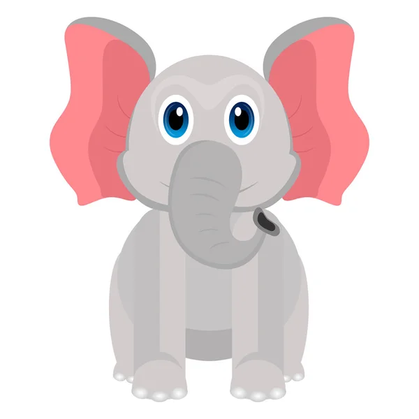 İzole sevimli fil — Stok Vektör