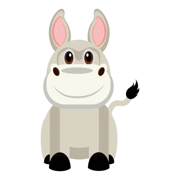 Isolated cute donkey — Stock Vector
