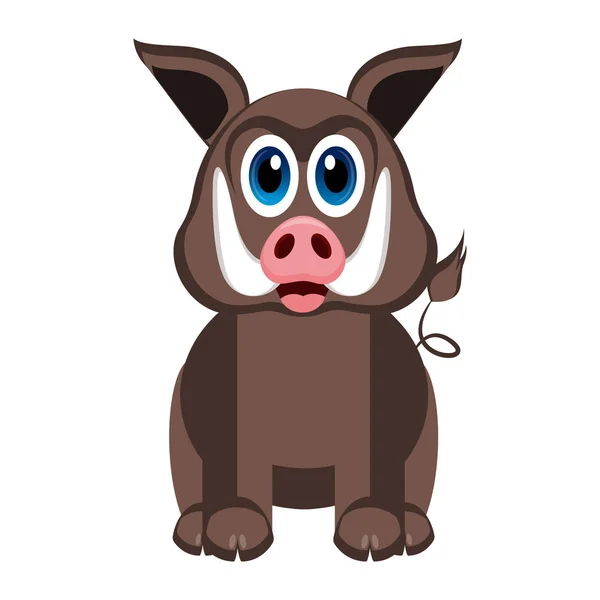 Mignon cochon sauvage — Image vectorielle