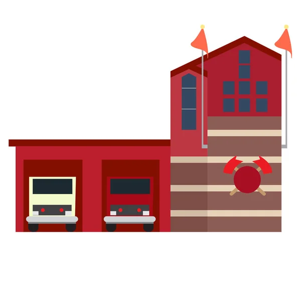 Estación de bomberos aislada — Archivo Imágenes Vectoriales
