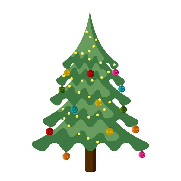 Árbol de Navidad aislado — Vector de stock