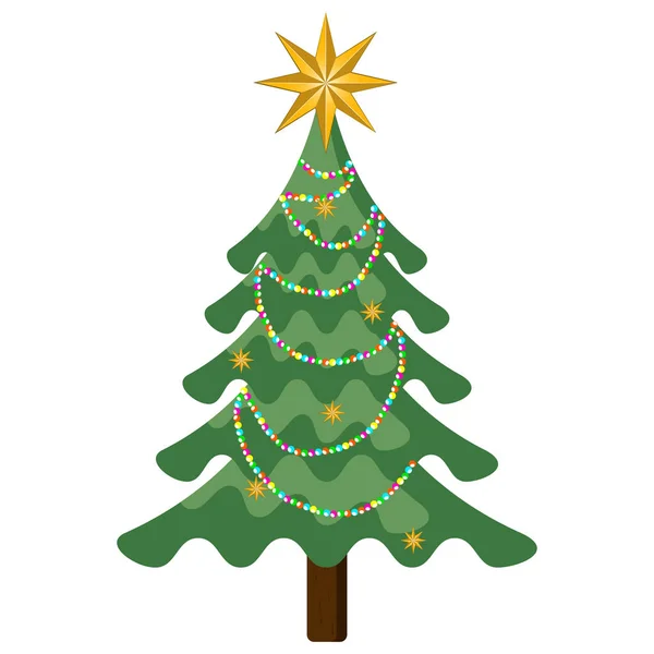 İzole edilmiş Noel ağacı — Stok Vektör