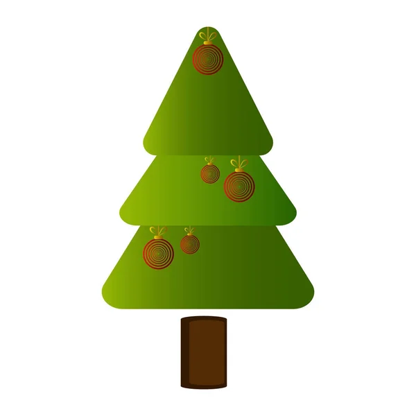 Árbol de Navidad aislado — Vector de stock