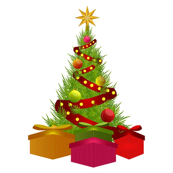 Geïsoleerde kerstboom — Stockvector
