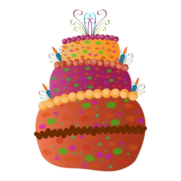 Tarta de cumpleaños aislada — Vector de stock