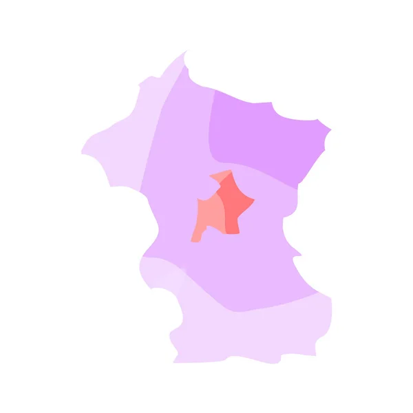 Mapa político de Moscú oblast — Vector de stock