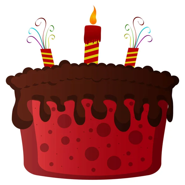 Izolované narozeninový dort — Stockový vektor