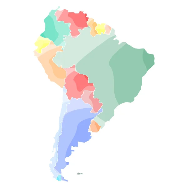Mapa político da América do Sul — Vetor de Stock