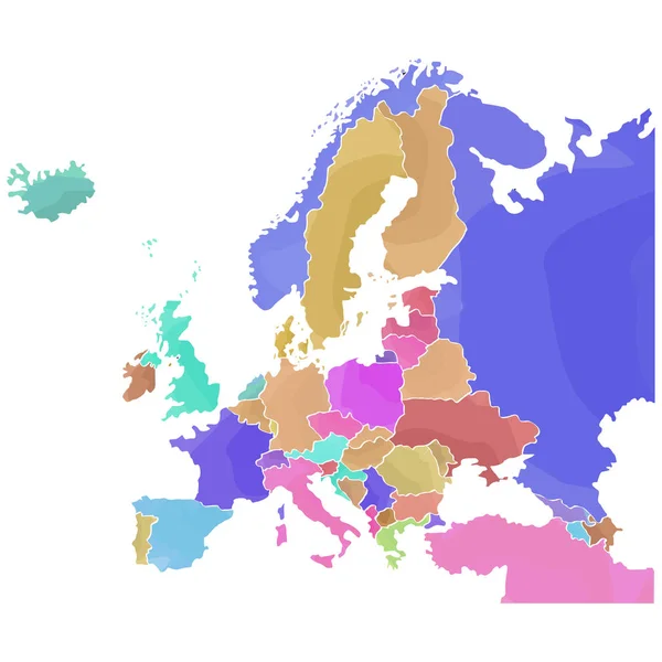 Europas politiska karta — Stock vektor